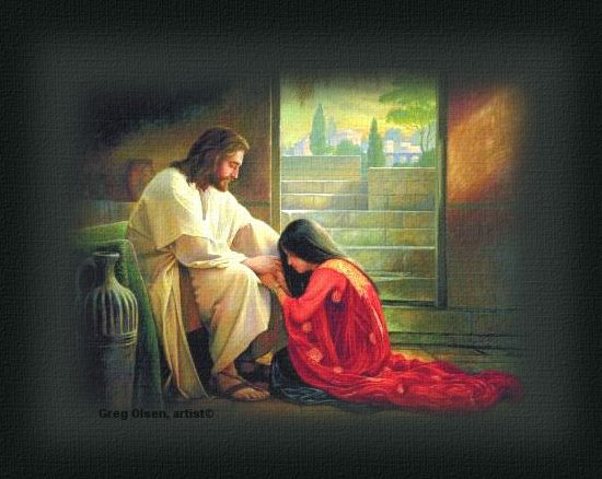 I pray at Jesus' knees........